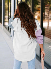Load image into Gallery viewer, Color Block Button Up Collared Neck Shirt