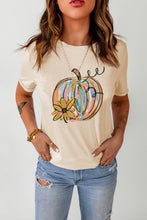 Load image into Gallery viewer, Pumpkin Graphic Round Neck T-Shirt