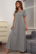 Load image into Gallery viewer, Round Neck Short Sleeve Maxi Dress