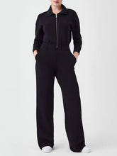 Load image into Gallery viewer, Zip Up Long Sleeve Jumpsuit with Pockets