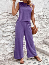 Load image into Gallery viewer, Round Neck Tank and Wide Leg Pants Set
