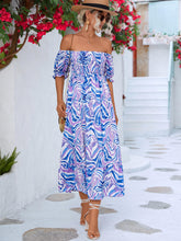 Load image into Gallery viewer, Floral Smocked Flounce Sleeve Midi Dress
