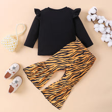 Load image into Gallery viewer, Baby Girl Graphic Top and Printed Flare Pants Set