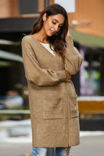 Load image into Gallery viewer, Drop Shoulder Ribbed Trim Open Front Cardigan