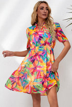 Load image into Gallery viewer, Floral Notched Neck Short Sleeve Dress