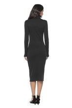 Load image into Gallery viewer, Ribbed Turtleneck Long Sleeve Dress