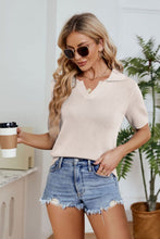 Load image into Gallery viewer, Johnny Collar Short Sleeve Knit Top