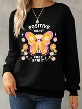 Load image into Gallery viewer, Butterfly Graphic Dropped Shoulder Sweatshirt