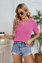 Load image into Gallery viewer, Johnny Collar Short Sleeve Knit Top