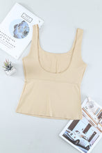 Load image into Gallery viewer, Heathered Cutout Scoop Neck Tank