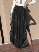 Load image into Gallery viewer, Ruffle Trim Wide Leg Slit Pants