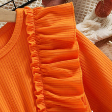 Load image into Gallery viewer, Round Neck Ruffle Trim Halloween Theme Dress