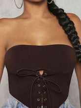 Load image into Gallery viewer, Lace-Up Strapless Bustier