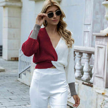 Load image into Gallery viewer, Color Block Twisted Long Sleeve Sweater
