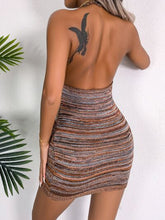 Load image into Gallery viewer, Striped Halter Neck Knit Dress