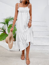 Load image into Gallery viewer, Tie-Shoulder Smocked Tiered Midi Dress