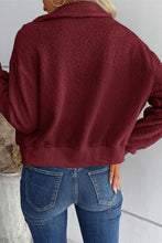 Load image into Gallery viewer, Zip-Up Sherpa Collared Neck Jacket with Pockets