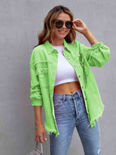 Load image into Gallery viewer, Distressed Drop Shoulder Denim Jacket