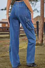 Load image into Gallery viewer, Loose Fit Long Jeans with Pockets