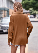 Load image into Gallery viewer, Textured Dropped Shoulder Longline Shirt