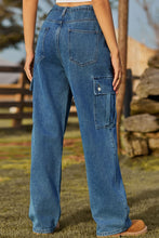 Load image into Gallery viewer, Loose Fit Drawstring Jeans with Pocket