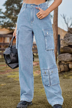Load image into Gallery viewer, Loose Fit Long Jeans with Pockets