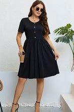 Load image into Gallery viewer, Buttoned Short Sleeve Dress
