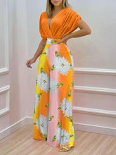 Load image into Gallery viewer, Printed Surplice Top and Wide Leg Pants Set