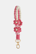 Load image into Gallery viewer, Flower Shape Wristlet Zinc Alloy Closure Macrame Key Chain