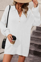 Load image into Gallery viewer, Johnny Collar Drop Shoulder Sweater Dress