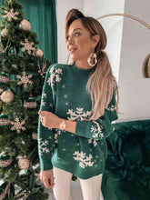 Load image into Gallery viewer, Snowflake Pattern Mock Neck Sweater