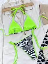Load image into Gallery viewer, Zebra Print Halter Neck Bikini Set