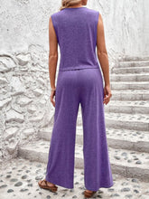 Load image into Gallery viewer, Round Neck Tank and Wide Leg Pants Set