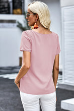 Load image into Gallery viewer, Buttoned V-Neck Short Sleeve Top