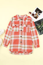 Load image into Gallery viewer, Plaid Dropped Shoulder Pocket Shacket
