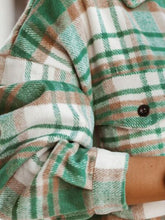Load image into Gallery viewer, Pocketed Plaid Button Up Dropped Shoulder Shacket