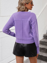 Load image into Gallery viewer, V-Neck Dropped Shoulder Long Sleeve Knit Top