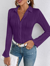 Load image into Gallery viewer, Collared Neck Long Sleeve Shirt