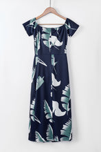Load image into Gallery viewer, Slit Printed Off-Shoulder Midi Dress
