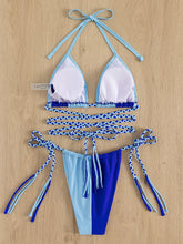 Load image into Gallery viewer, Tied Color Block Two-Piece Swim Set