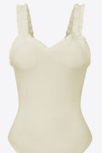 Load image into Gallery viewer, Ribbed Ruffle Trim Sleeveless Bodysuit