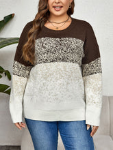 Load image into Gallery viewer, Plus Size Round Neck Long Sleeve Printed Sweater