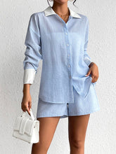 Load image into Gallery viewer, Texture Button Up Shirt and Shorts Set