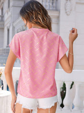 Load image into Gallery viewer, Printed Notched Short Sleeve Blouse