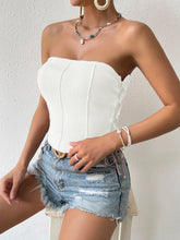Load image into Gallery viewer, Seam Detail Lace-Up Tube Top