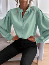Load image into Gallery viewer, Mock Neck Button Front Shirt