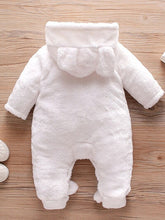 Load image into Gallery viewer, Baby Rabbit Decor Long Sleeve Hooded Snapped Jumpsuit