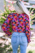 Load image into Gallery viewer, Flower Surplice Long Sleeve Top