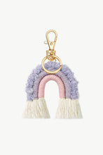Load image into Gallery viewer, Fringe Trim Rainbow Key Chain