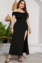 Load image into Gallery viewer, Plus Size Crossover Off-Shoulder Split Dress